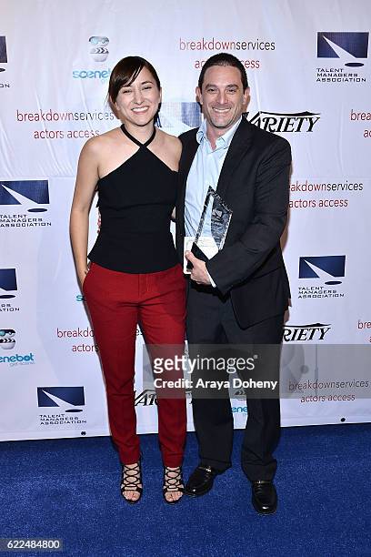 Zelda Williams and Jeremy Gordon attend the The TMA 2016 Heller Awards on November 10, 2016 in Beverly Hills, California.