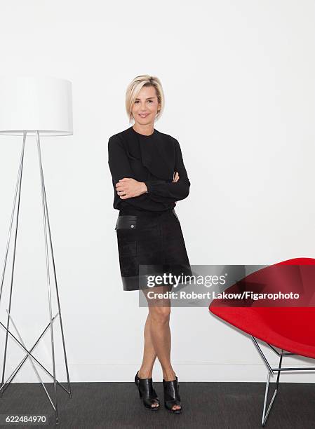 French journalist Laurence Ferrari is photographed for Madame Figaro on October 5, 2016 in Paris, France. All . PUBLISHED IMAGE. CREDIT MUST READ:...