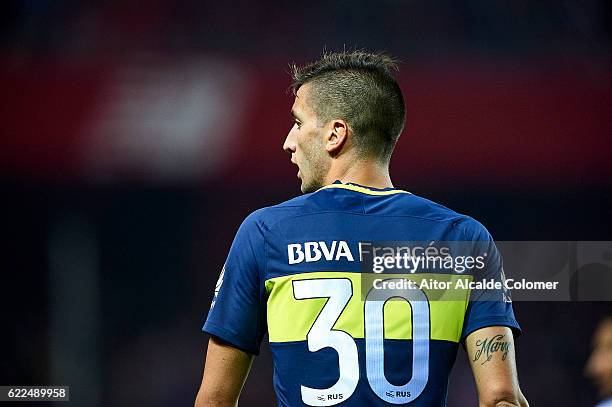 Rodrigo Bentancur of Boca Juniors looks on during the match between Sevilla FC vs Boca Juniors as part of the friendly match "Trofeo Antonio Puerta"...
