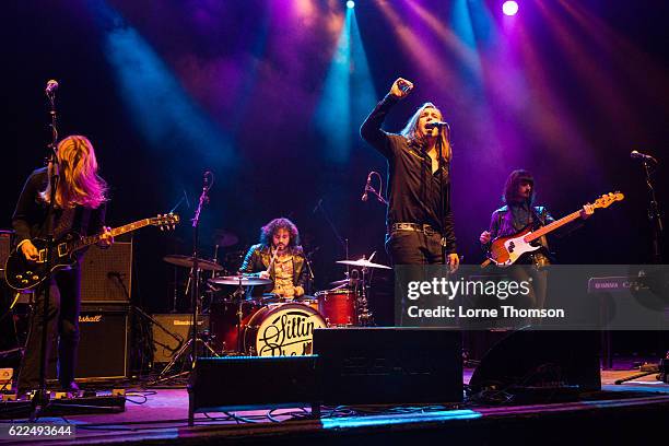 Lewis Grounds, Sayon Beaufort-Harwood, Conor Wilde and Cameron Gavin of Sittin Pretty performs at O2 Shepherd's Bush Empire on November 11, 2016 in...