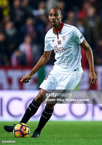 Steven N'Zonzi of Sevilla FC in action during the match between Sevilla FC vs Boca Juniors as part of the friendly match "Trofeo Antonio Puerta" at...
