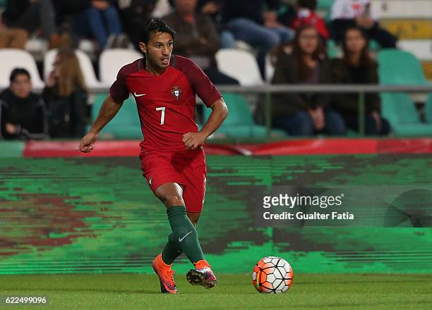 Portugal's midfielder Joao Carvalho in action during U21 Friendly match between Portugal and Czech Republic at Estadio do Bonfim on November 11, 2016...