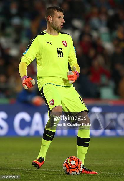 Czech Republic's goalkeeper Lukas Zima in action during U21 Friendly match between Portugal and Czech Republic at Estadio do Bonfim on November 11,...