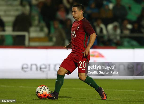 Portugal's forward Daniel Podence in action during U21 Friendly match between Portugal and Czech Republic at Estadio do Bonfim on November 11, 2016...