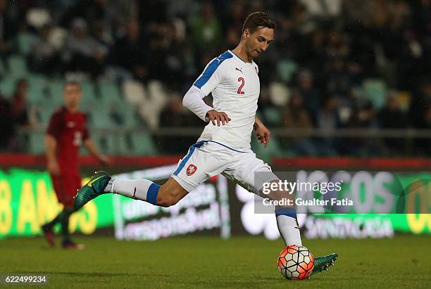 Czech Republic's defender Stefan Simic in action during U21 Friendly match between Portugal and Czech Republic at Estadio do Bonfim on November 11,...