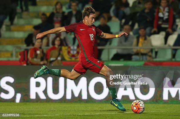 Portugal's midfielder Andre Horta in action during U21 Friendly match between Portugal and Czech Republic at Estadio do Bonfim on November 11, 2016...