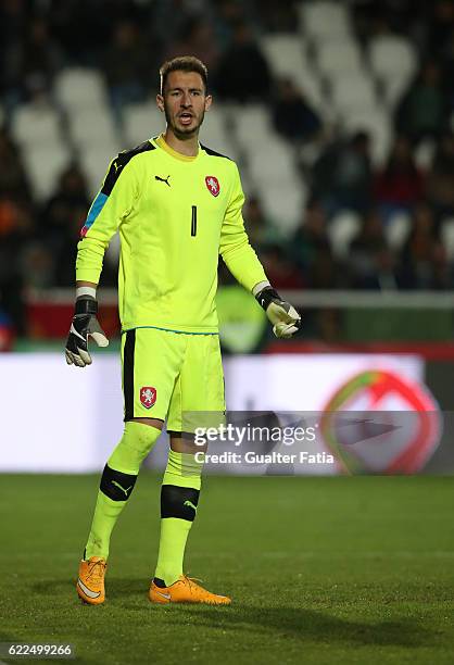Czech Republic's goalkeeper Ludek Vejmola in action during U21 Friendly match between Portugal and Czech Republic at Estadio do Bonfim on November...