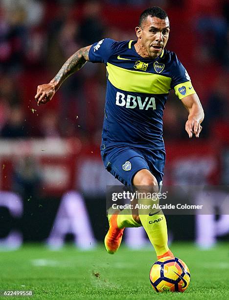 Carlos Tevez of Boca Juniors in action during the match between Sevilla FC vs Boca Juniors as part of the friendly match "Trofeo Antonio Puerta" at...