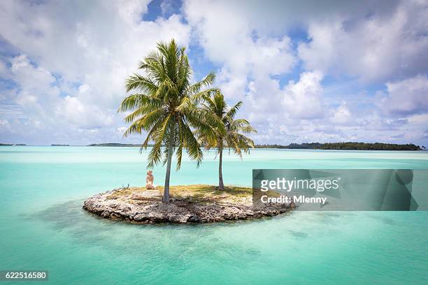 bora bora island airport lagoon islet french polynesia - matira bay stock pictures, royalty-free photos & images