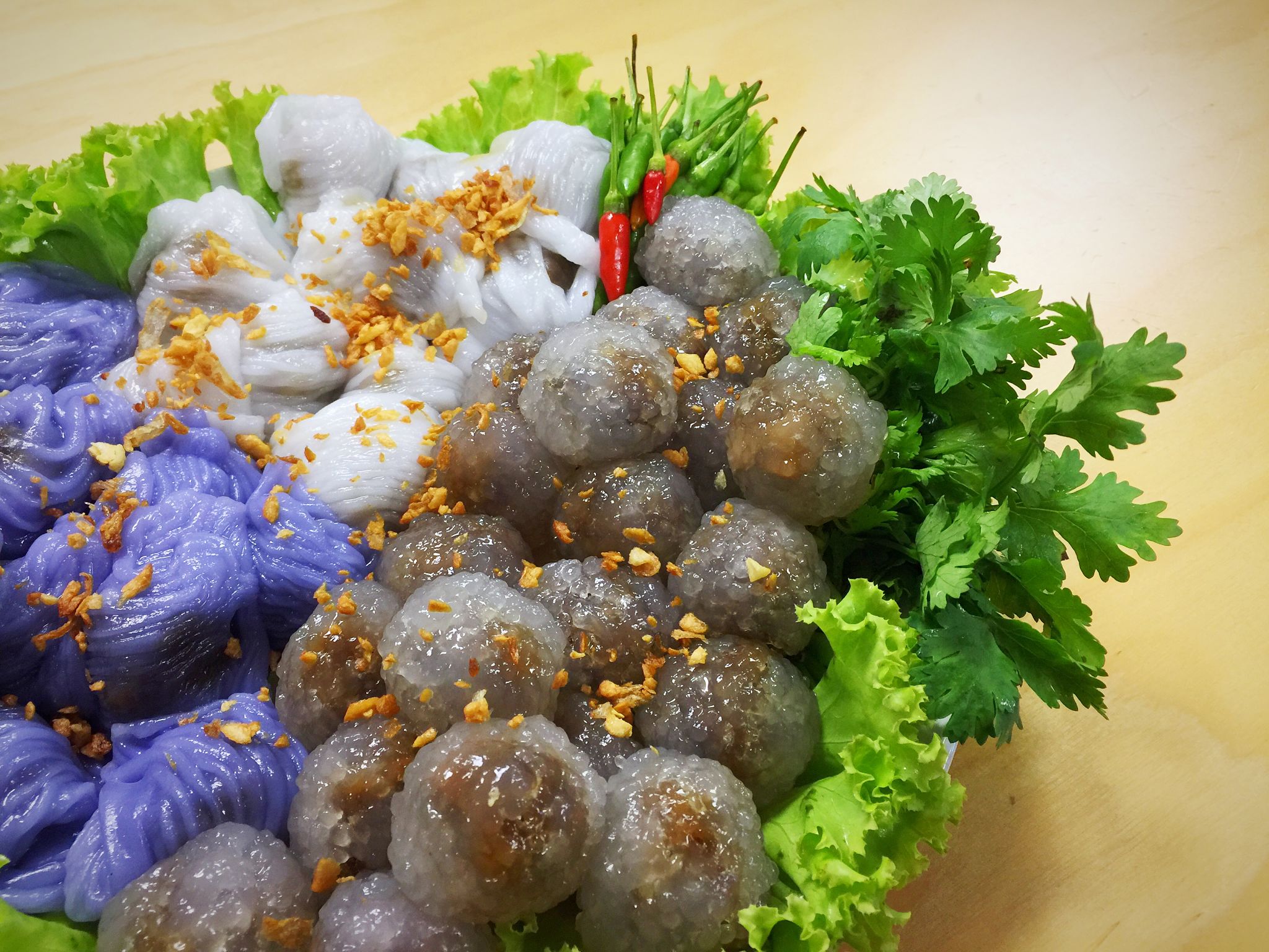 Thai tapioca balls with pork filling Thai tapioca balls with pork filling