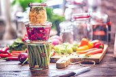 Preserving Organic Vegetables in Jars