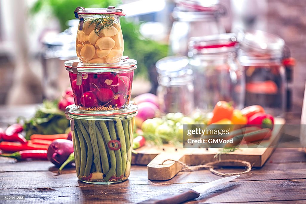 Preserving Organic Vegetables in Jars