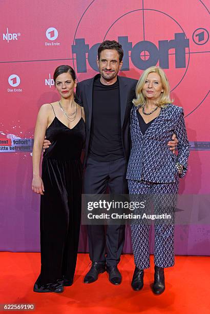 Camilla Renschke, Oliver Mommsen and Sabine Postel attend celebration event of 1000 Episodes of the crime movie "Tatort" at Cinemaxx Dammtor on...