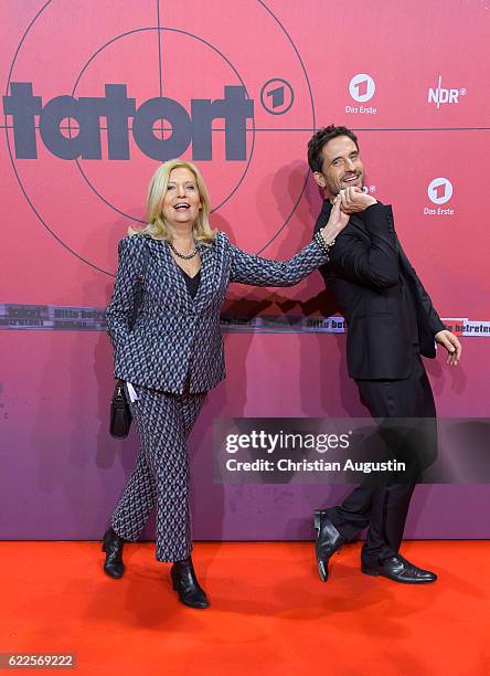 Sabine Postel and Oliver Mommsen attend celebration event of 1000 Episodes of the crime movie "Tatort" at Cinemaxx Dammtor on November 11, 2016 in...