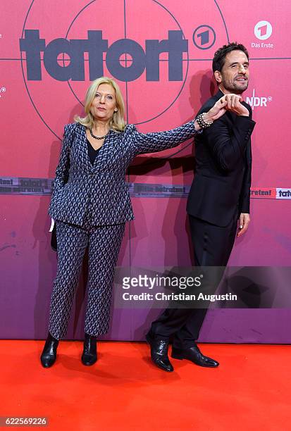 Sabine Postel and Oliver Mommsen attend celebration event of 1000 Episodes of the crime movie "Tatort" at Cinemaxx Dammtor on November 11, 2016 in...