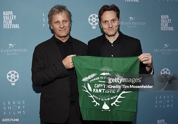 Viggo Mortensen and Matt Ross attend the screening of "Captain Fantastic" during the Napa Valley Film Festival at the Uptown Theater on November 11,...