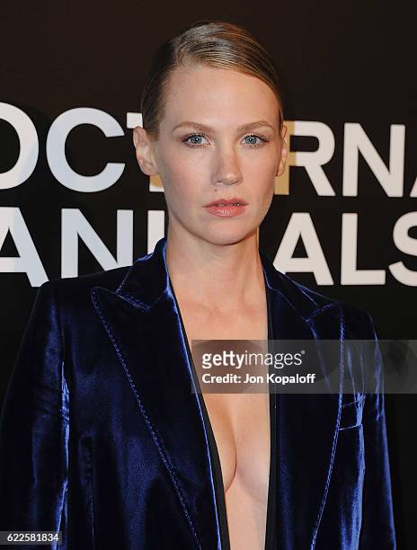 Actress January Jones arrives at the screening of Focus Features' "Nocturnal Animals" at Hammer Museum on November 11, 2016 in Westwood, California.