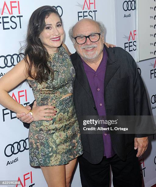 Actress Lucy DeVito and actor Danny DeVito arrive for the AFI FEST 2016 Presented By Audi - Premiere Of Sony Pictures Classics' "The Comedian" held...