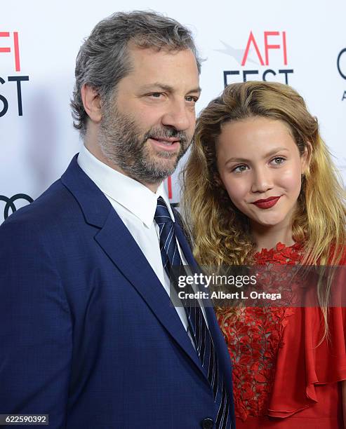 Director Judd Apatow and daughter Iris Apatow arrive for the AFI FEST 2016 Presented By Audi - Premiere Of Sony Pictures Classics' "The Comedian"...