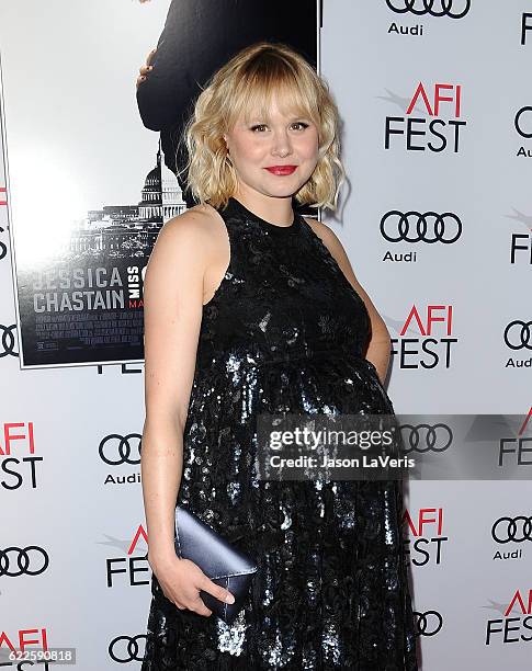 Actress Alison Pill attends the premiere of "Miss Sloane" at the 2016 AFI Fest at TCL Chinese 6 Theatres on November 11, 2016 in Hollywood,...