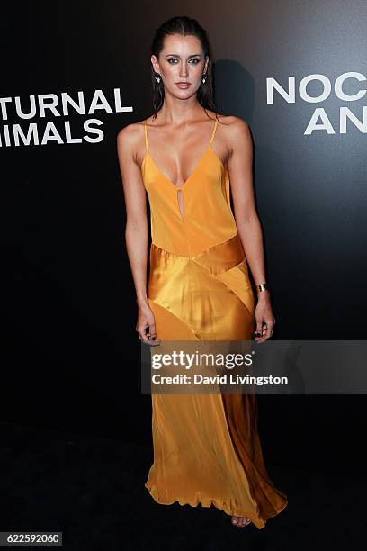 Model Bianca Booth arrives at the screening of Focus Features' 'Nocturnal Animals' at the Hammer Museum on November 11, 2016 in Westwood, California.