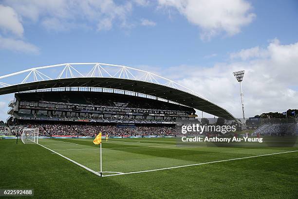 General view during the 2018 FIFA World Cup Qualifier match between the New Zealand All Whites and New Caledonia at QBE Stadium on November 12, 2016...
