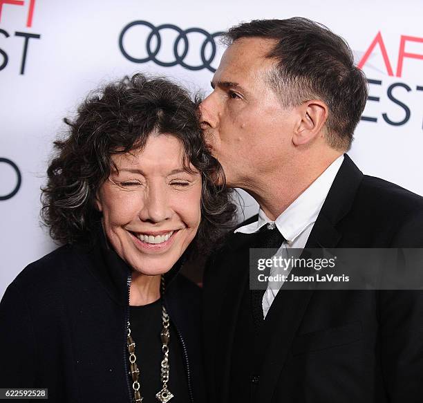 Actress Lily Tomlin and director David O. Russell attend Cinema's Legacy conversation for "Flirting with Disaster" at the 2016 AFI Fest at TCL...