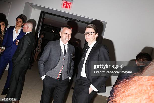 Thom Browne and Andrew Bolton attend the 13th Annual CFDA/Vogue Fashion Fund Awards at Spring Studios on November 7, 2016 in New York City.