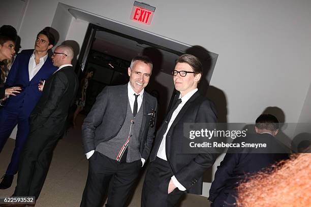 Thom Browne and Andrew Bolton attend the 13th Annual CFDA/Vogue Fashion Fund Awards at Spring Studios on November 7, 2016 in New York City.