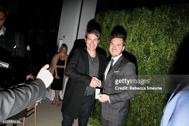 David Neville and runner-up Stirling Barrett at the 13th Annual CFDA/Vogue Fashion Fund Awards at Spring Studios on November 7, 2016 in New York City.