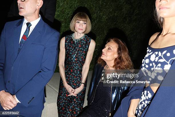 Anna Wintour and Diane Von Furstenberg attend the 13th Annual CFDA/Vogue Fashion Fund Awards at Spring Studios on November 7, 2016 in New York City.