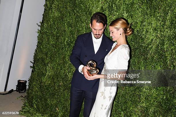 Winners Kristopher Brock and Laura Vassar Brock at the 13th Annual CFDA/Vogue Fashion Fund Awards at Spring Studios on November 7, 2016 in New York...