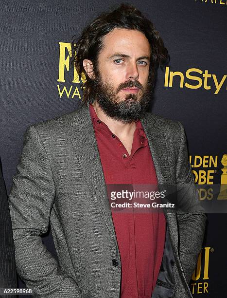 Casey Affleck arrives at the Hollywood Foreign Press Association And InStyle Celebrate The 2017 Golden Globe Award Season at Catch LA on November 10,...