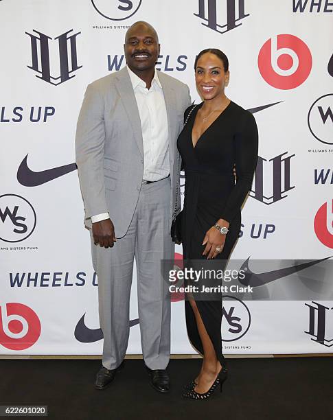 Retired NFL Player Marcellus Wiley and Annemarie Willey attend Healthy Compton Festival Kickoff VIP Reception on November 11, 2016 in Compton,...