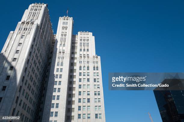 The Pacific Telephone Building as seen from the rooftop of the Museum of Modern Art, San Francisco, California, September 4, 2016. .