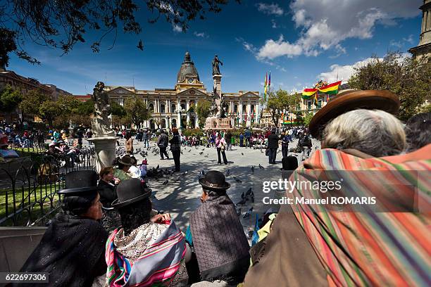 plaza murillo - la paz bolivia stock-fotos und bilder