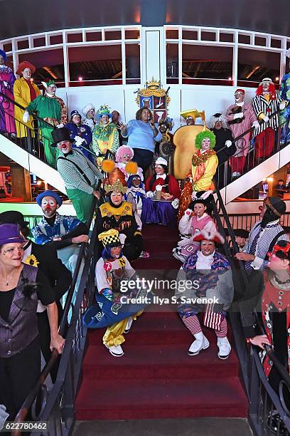 Professional clowns gather as Macy's prepares for the 90th Macy's Thanksgiving Day Parade at Clown U. At Bowlmor Chelsea Piers on November 12, 2016...