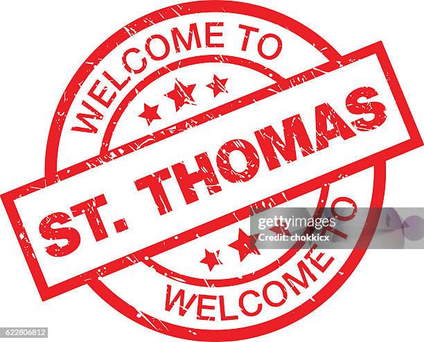 bildbanksillustrationer, clip art samt tecknat material och ikoner med welcome to st thomas - us virgin islands