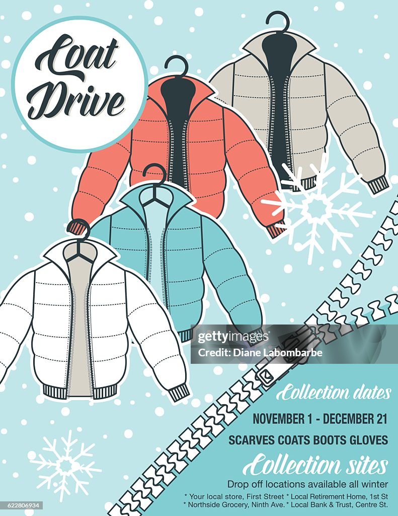 Wintermantel Drive Charity-Poster-Vorlage.