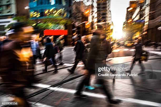 people on the street crossing in toronto, canada - toronto people stock pictures, royalty-free photos & images