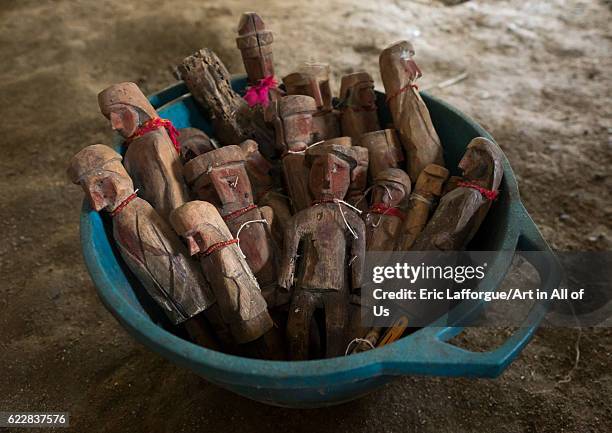 Panama, San blas islands, Mamitupu, Nuchu wood statues used by shaman in Kuna tribe on April 15, 2015 in Mamitupu, Panama.