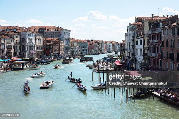 grand canal from rialto bridge, venice, italy - venizia stock pictures, royalty-free photos & images