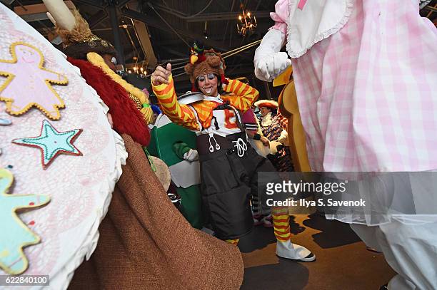 Macy's prepares for the 90th Macy's Thanksgiving Day Parade at Clown U. At Bowlmor Chelsea Piers on November 12, 2016 in New York City.