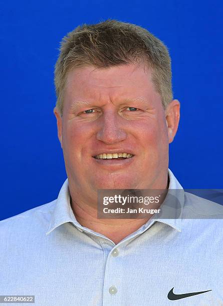 Richard Finch of England during the first round of the European Tour qualifying school final stage at PGA Catalunya Resort on November 12, 2016 in...