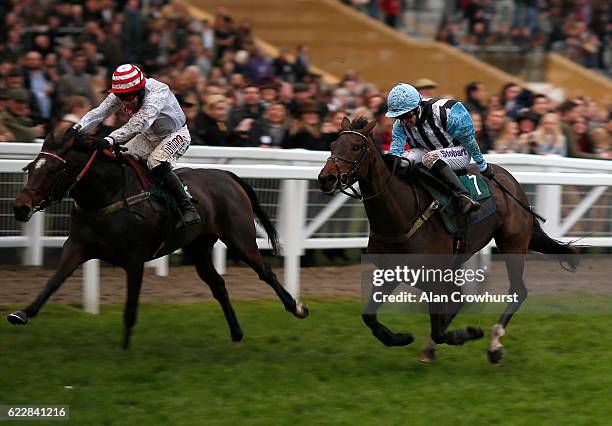 Wayne Hutchinson riding My Khaleesi and Graham Lee riding Irish Roe dead heat for the High Sheriff Of Gloucestershire's Mares' Standard Open National...