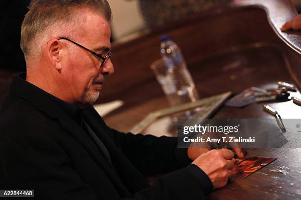 Actor Ian Buchanan who portrayed Dick Tremayne on 'Twin Peaks' signs autographs during the Twin Peaks UK Festival 2016 at Hornsey Town Hall Arts...