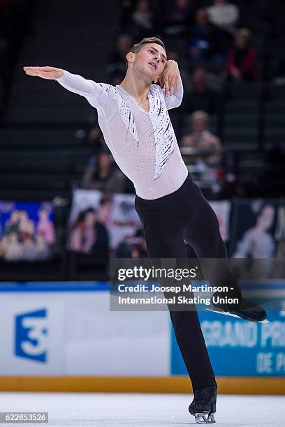 Adam Rippon of the United States competes during Men's Free Skating on day two of the Trophee de France ISU Grand Prix of Figure Skating at...