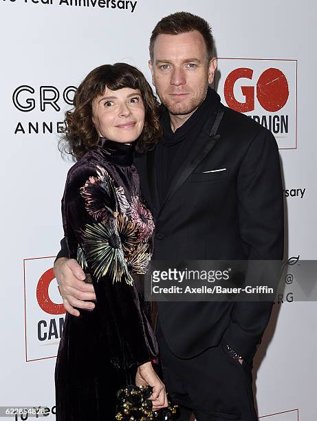 Actor Ewan McGregor and wife Eve Mavrakis arrive at the 10th Annual GO Campaign Gala at Manuela on November 5, 2016 in Los Angeles, California.