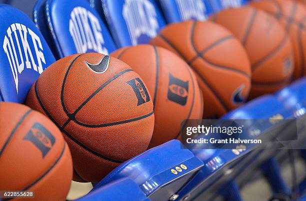 Detail photo of Nike basketball during the game between the Duke Blue Devils and the Marist Red Foxes at Cameron Indoor Stadium on November 11, 2016...