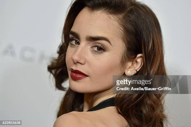 Actress Lily Collins arrives at the 10th Annual GO Campaign Gala at Manuela on November 5, 2016 in Los Angeles, California.